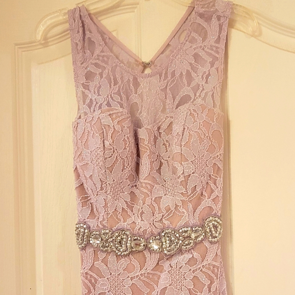 City Triangles Cream Embellished Strapless Sheath Dress Prom Or Formal
